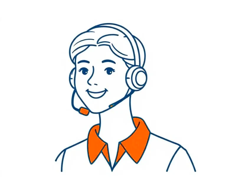 Illustration of a support specialist with a headset