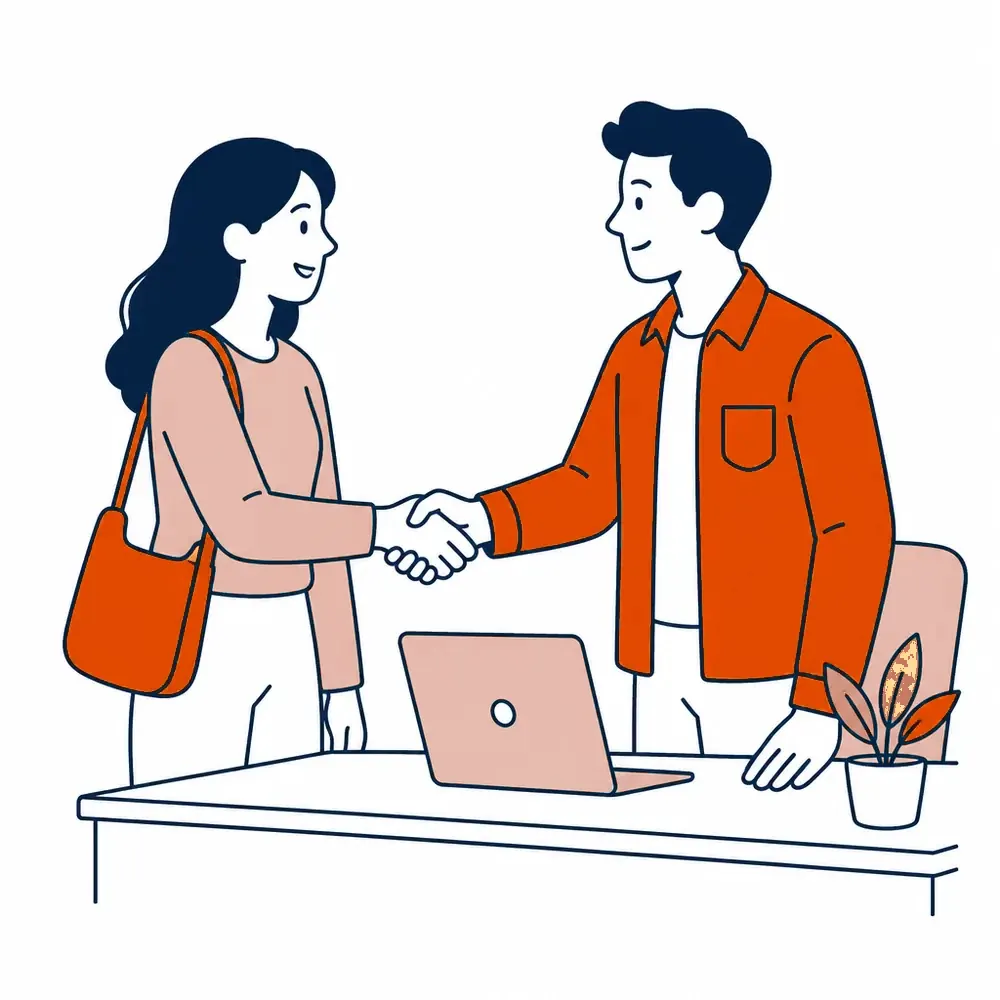Accountant and client working together